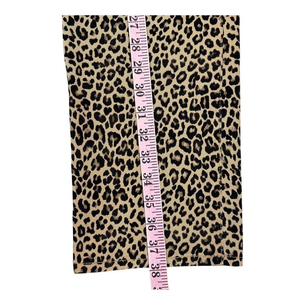 J Crew Pant Size 28 LEOPARD PRINT Zip Button Cropped‎ Stretch Skinny Leg - Picture 8 of 16